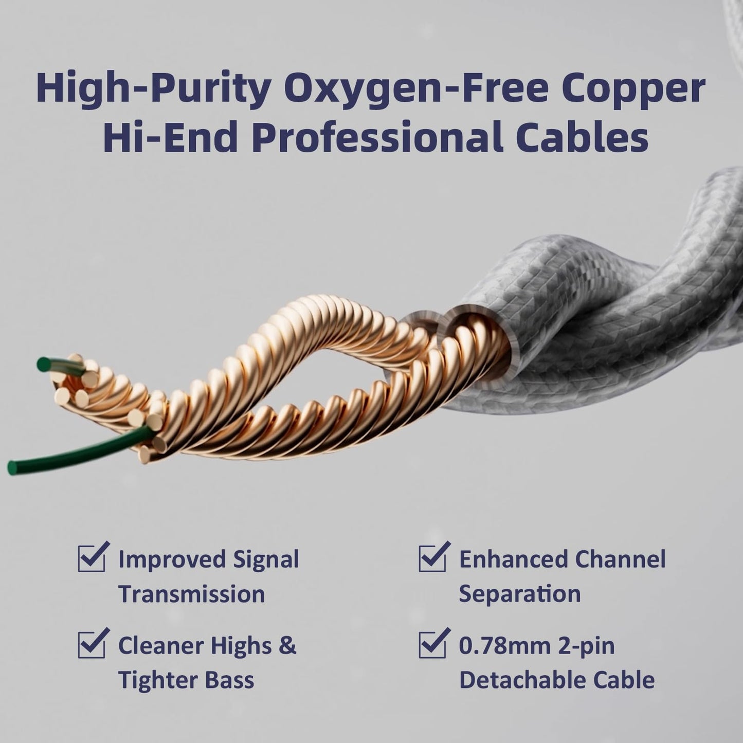 Hidizs ST2 Pro USB-C Earbuds Wired, Dual Magnetic Circuit 10mm Dynamique Drivers in Ear Monitor Headphones, ESS ES9218AC Pro DAC Chip, HD Mic, in-Line Control, Tpye-C DSP, OFC Cable, Tranparent