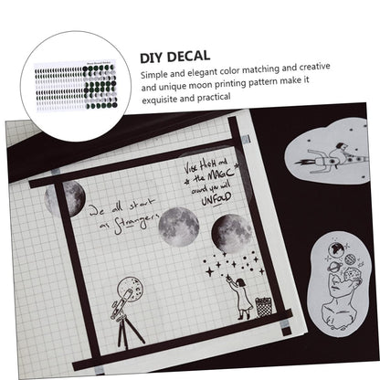 ARTIBETTER Moon Seal Stickers 20 Sheets Self-Adhesive Embossed Decorative Labels for Scrapbooking Diary Photo Card Sealing Moon Theme DIY Craft Stickers