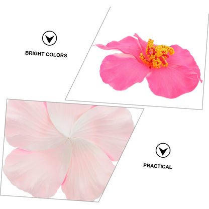 Garneck 10 Pieces Artificial Hibiscus Flower Faux Tropical Flowers Pink Fake Hibiscus Flowers Vivid Plumeria for Hawaii Luau Summer Tableto Party Supplies Diy Decoration
