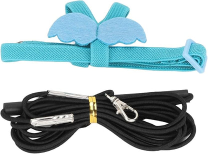 Parrot Bird Harness Leash, Adjustable Parrot Nylon Anti Bite Flying Training Rope, Pet Outdoor Traction Lead, Bird Parrot Flight Suit with Leash for Parakeets Cockatiels Conures Budgies(XS-Blue)