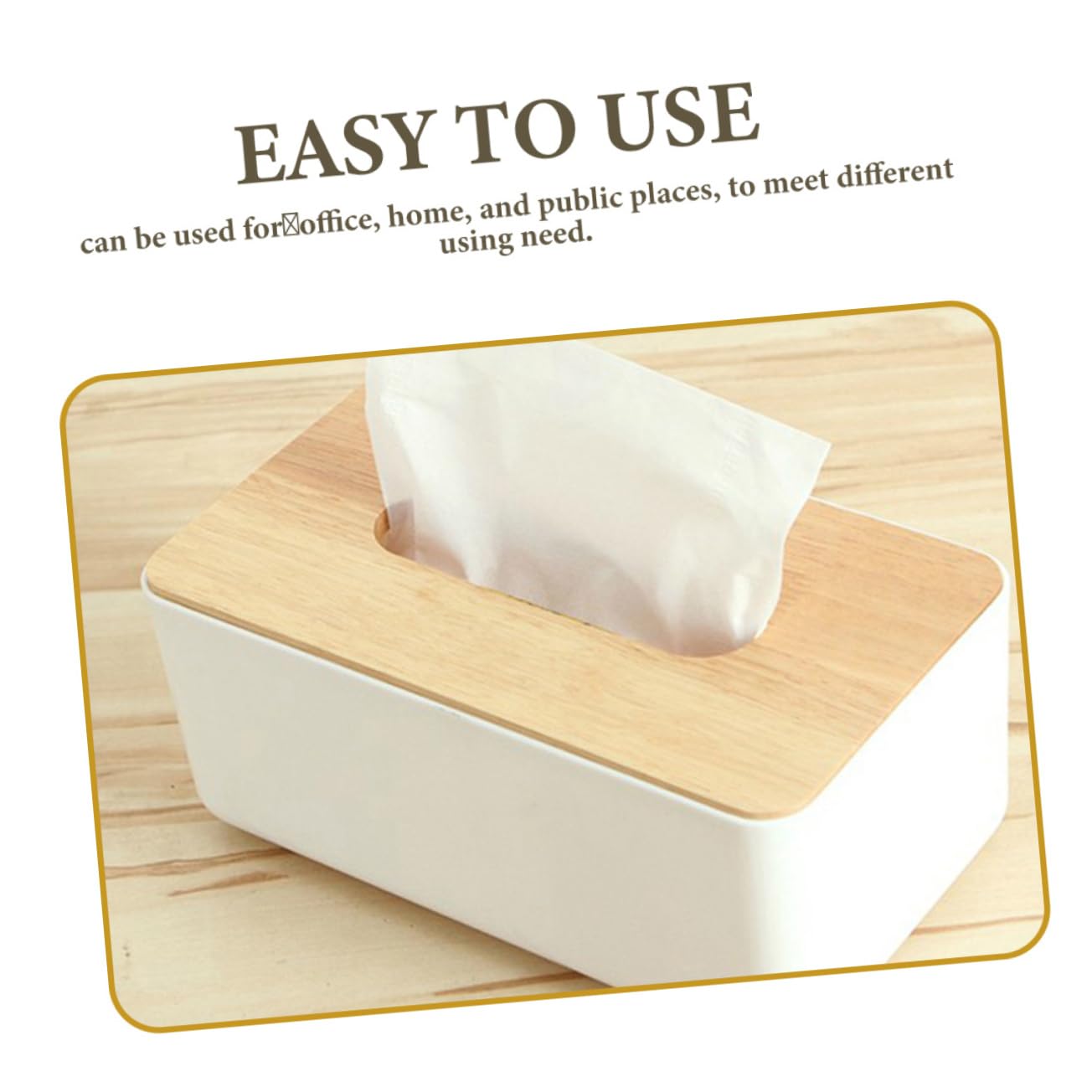 LABRIMP 2pcs Wooden Tissue Box Cover Holder Rectangular Bin Lid for Living Home Decorative Box