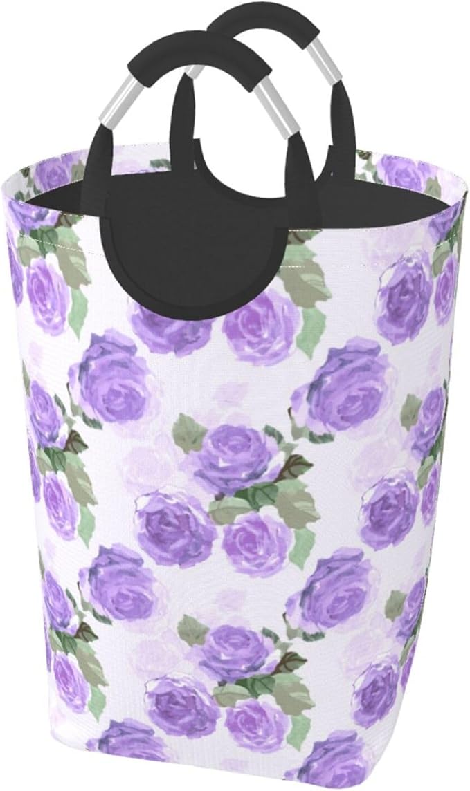 Floral Laundry Basket Flowers Foldable Laundry Hamper Vintage Collapsible