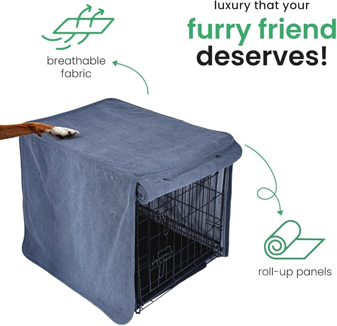 Molly Mutt Dragonstone Dog Crate Cover, GOTS-Certified 100% Organic Cotton Canvas Cover for Dog or Puppy Kennel and Cage, Washable, Free of Harmful Chemicals, Small, Fits 24"x18"x21" Crate