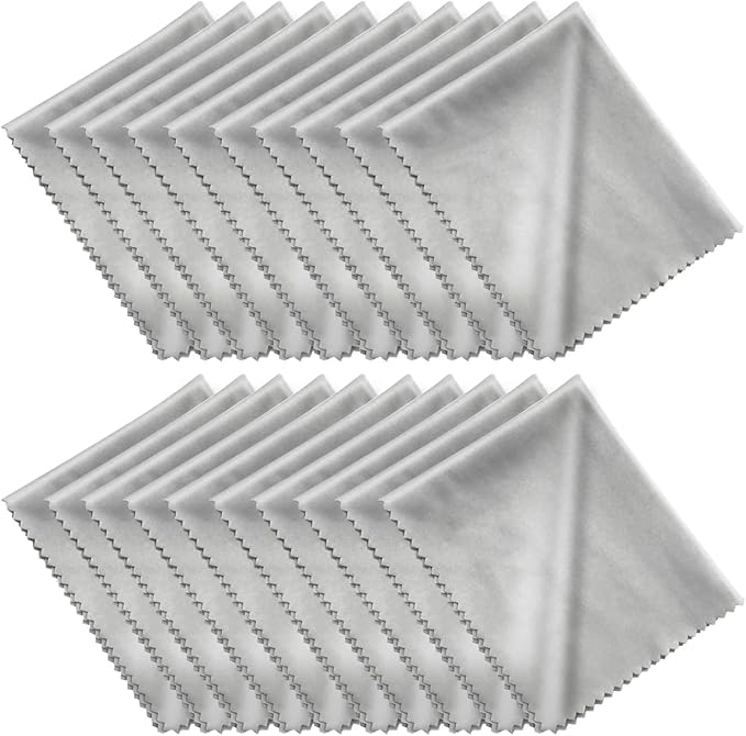 Microfiber Cleaning Cloths 20 Pack in Individual Vinyl Pouch, CKANDAY Glasses