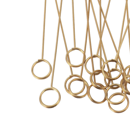 50Pcs Gold Metal Wire Card Holder, 6in Photo Memo Clips, Reusable Floral Picks Clips for Wedding Party Birthday Cake, Place Card Holder for Flower Arrangement (Round)