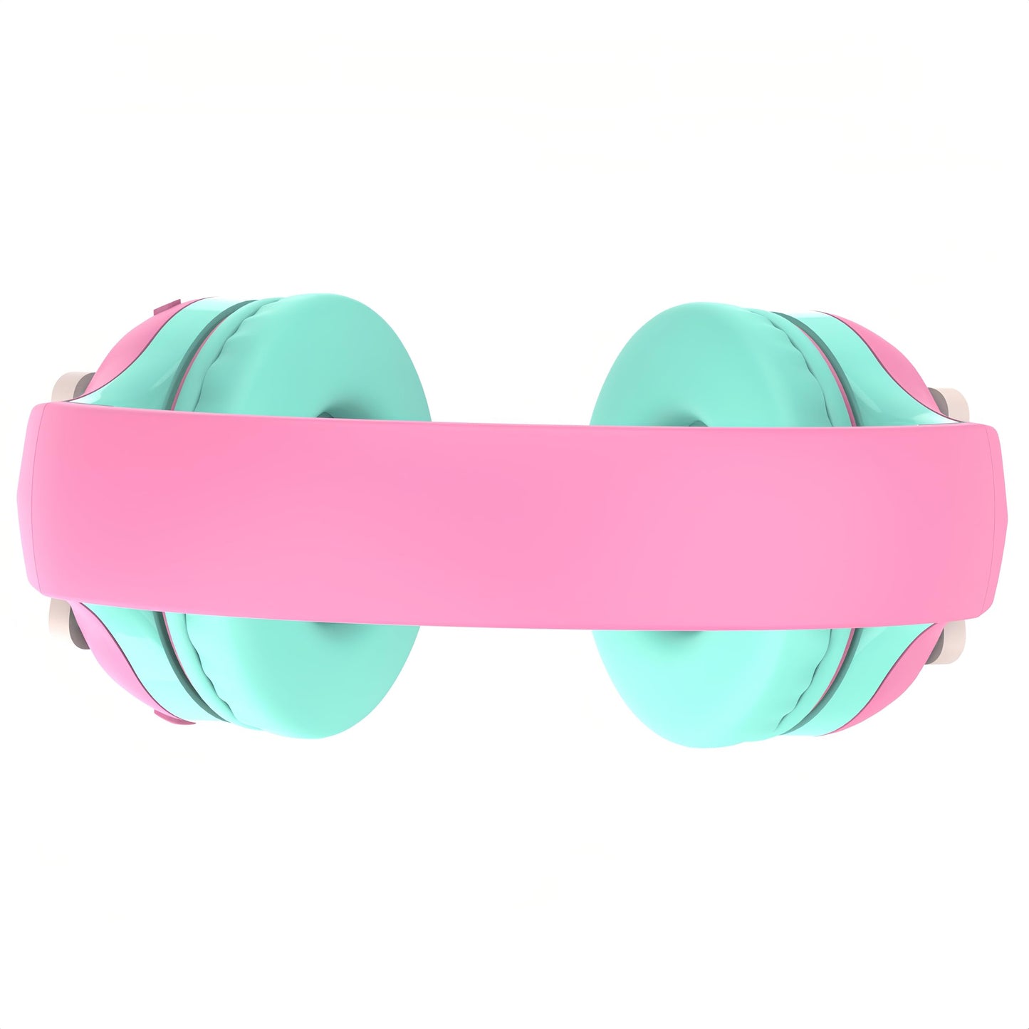 Riwbox CB-7S Kids Wireless Headphones,with Safe Volume Control 74/85/95dB,LED Glow Lights,50H Playtime,Bluetooth V5.3,Built-in Mic, TF Card Slot,for Travel/School/Phone/Laptop (Pink&Green)
