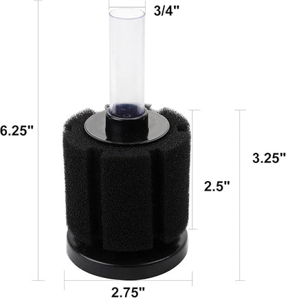 AQUANEAT Aquarium Sponge Filter Breeding Fry Betta Shrimp Nano Fish Tank 4pcs (Middle up to 20Gal)