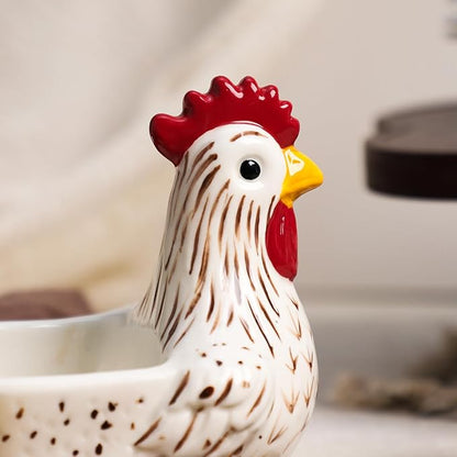 Ceramic Retro White Rooster Shape Sponge Holder