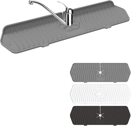 Sink Drain Mat Behind Faucet, Faucet Guard Draining Mat, 90° Foldable Tap