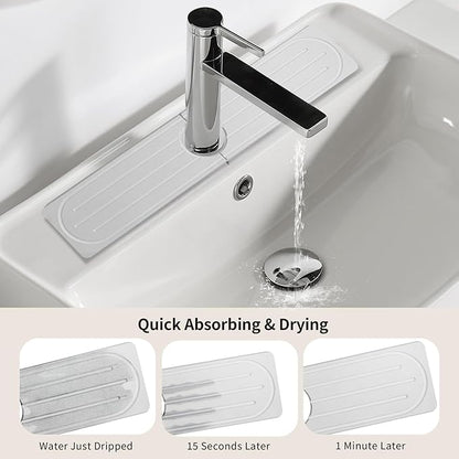 Stone Faucet Mat for Kitchen Sink, Diatomite Fast Drying Absorb Moisture Tray