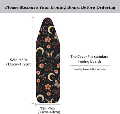 Floral Ironing Board Cover and Pad, 15x54 Inch Thick Padding Ironing Board