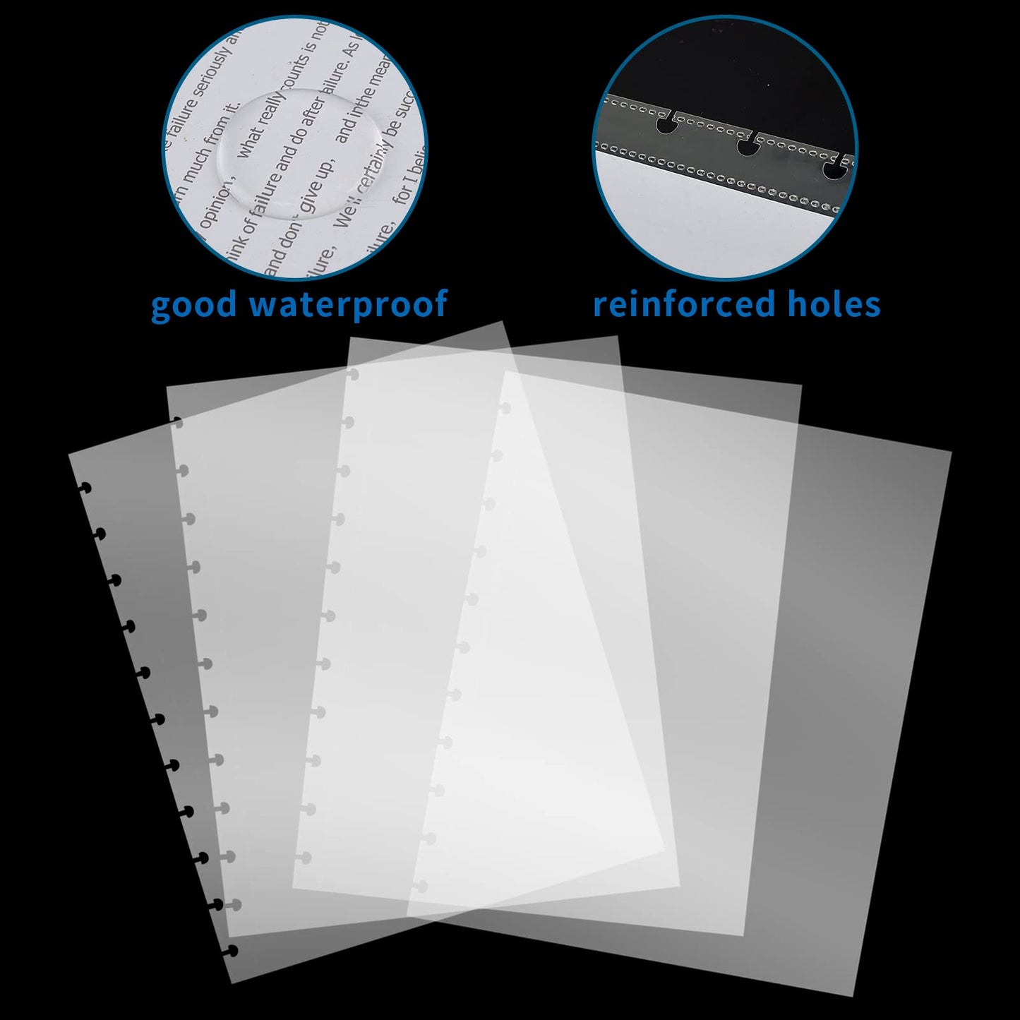 50 Piece Clear Sheet Protectors Page Protectors 8.5 x 11 Clear Binder Sheet Protectors Discbound Sheet Protectors for Discbound Holds Letter Size Discbound Binding Cover