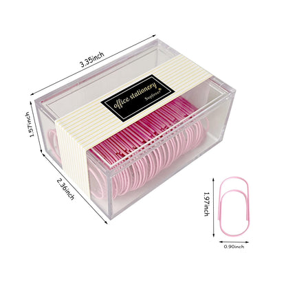 Pink Jumbo Paper Clips, 50pcs 2inch Big PaperClips Durable and Rustproof Coated Large Paper Clips Office Supply Accessories