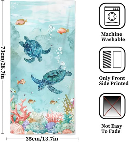 Sea Turtle Hand Towels Set of 2
