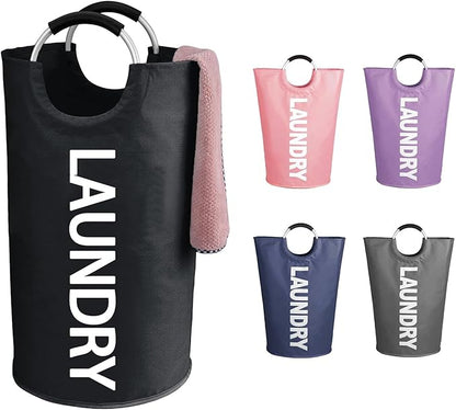 WOOHA 95L Large laundry baskets, Tall Clothes Baskets Folding Washing Bin