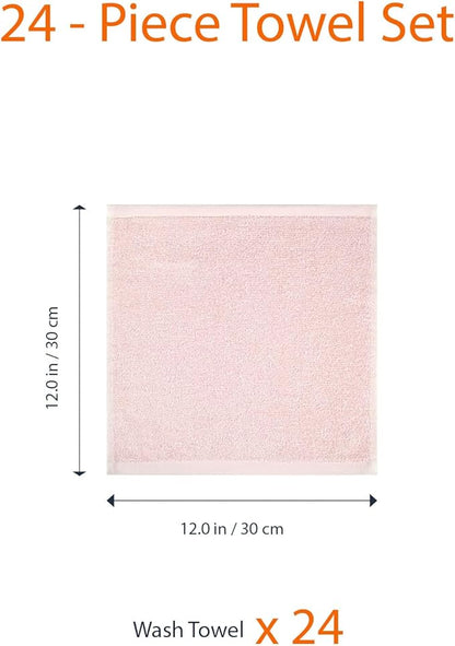 Amazon Basics face Towels for Bathroom, 100% Cotton Extra Absorbent washcloth