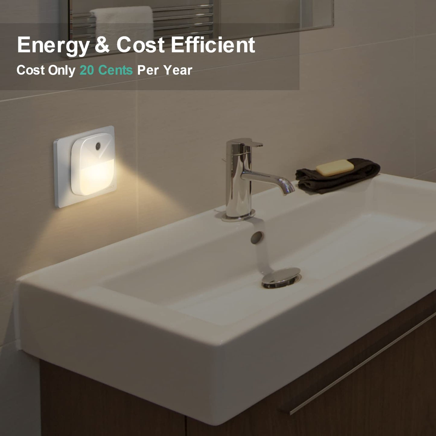 6 Pack Night Light Plug in, White LED Nightlights with Smart Dusk to Dawn Sensor, Plug into Wall Nightlights Suitable for Bedroom, Bathroom, Hallway, Kitchen, Stairs, Kids, Adults