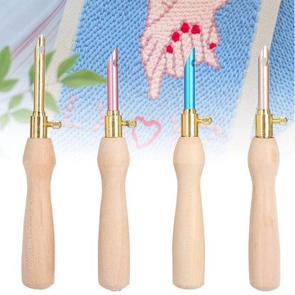 Lavor Punch Needle Supplies 10×6×2 4pcs Portable Punch Needle Knitting Embroidery Pen Wooden Handle for Sewing Felting DIY Craft Handwork
