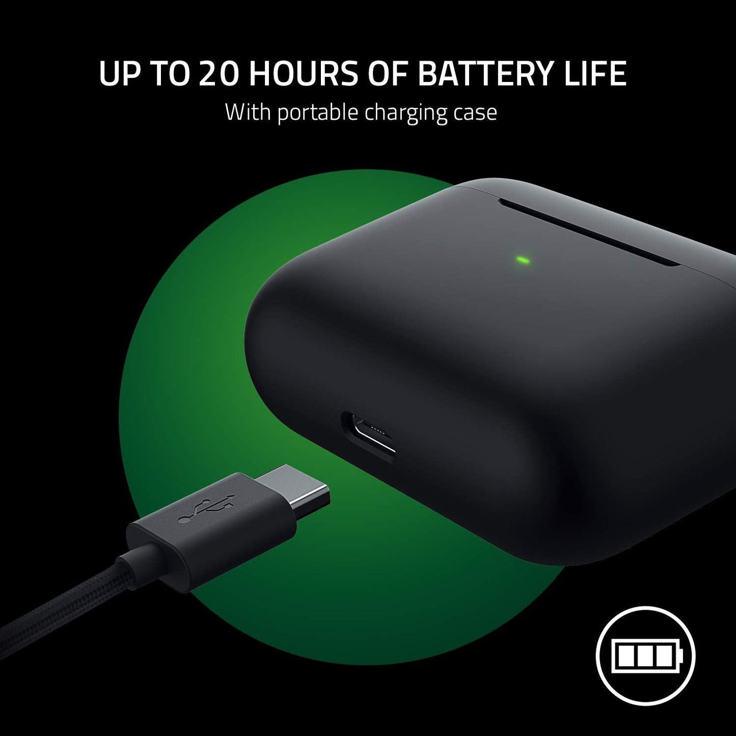 Razer Hammerhead True Wireless Pro Bluetooth Gaming Earbuds: THX Certified - Advanced Hybrid Active Noise Cancellation - 60ms Low-Latency - Touch Enabled - <20 Hr Battery Life - Classic Black