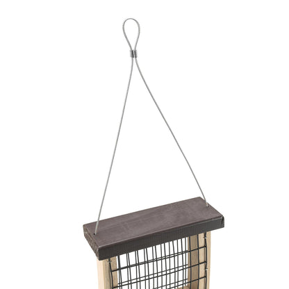 Rocky Mountain Goods Wood Bird Feeder with Suet Holder for Outside Hanging - Woodpecker Suet Feeder with Tail Prop - Durable Wooden Design with Wire Mesh for Wild Birds - Easy to Fill & Clean
