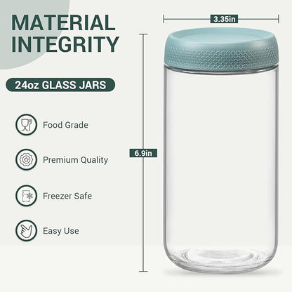 NETANY 6-pack 24oz Glass jars