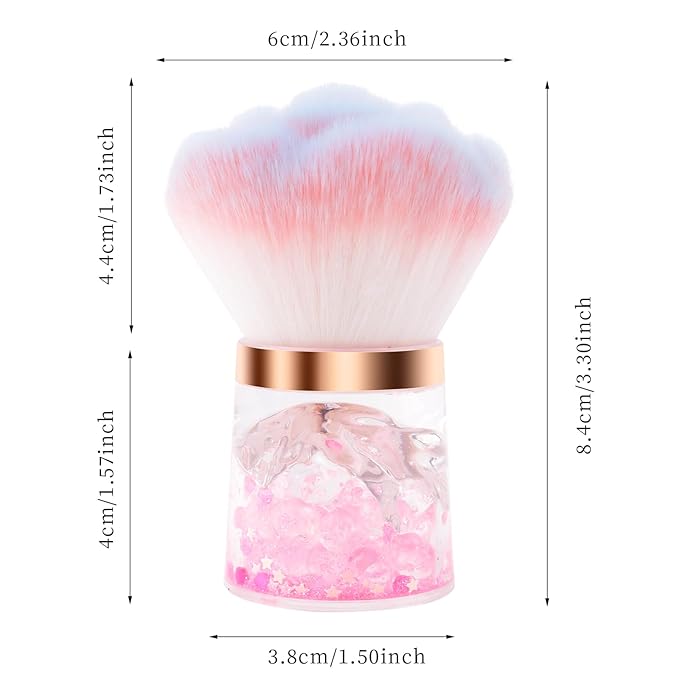 ANGNYA Nail Dust Brush, Rose Nail Art Dust Powder Remover Brush