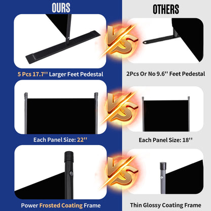 Room Divider and Folding Privacy Screens 8 Panel, 14.67 Ft Wide Partition Room Dividers, Portable Room Divider Panel for Room Separtition, Large Wall Dividers for Room, Office, School,Studio Black