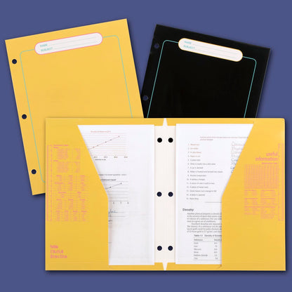 Mead Trapper Keeper Binder, Retro Design, 1 Inch Binder with Folders and Pockets, Holds 8-1/2" x 11" Paper, Glow (260038FM-ECM)