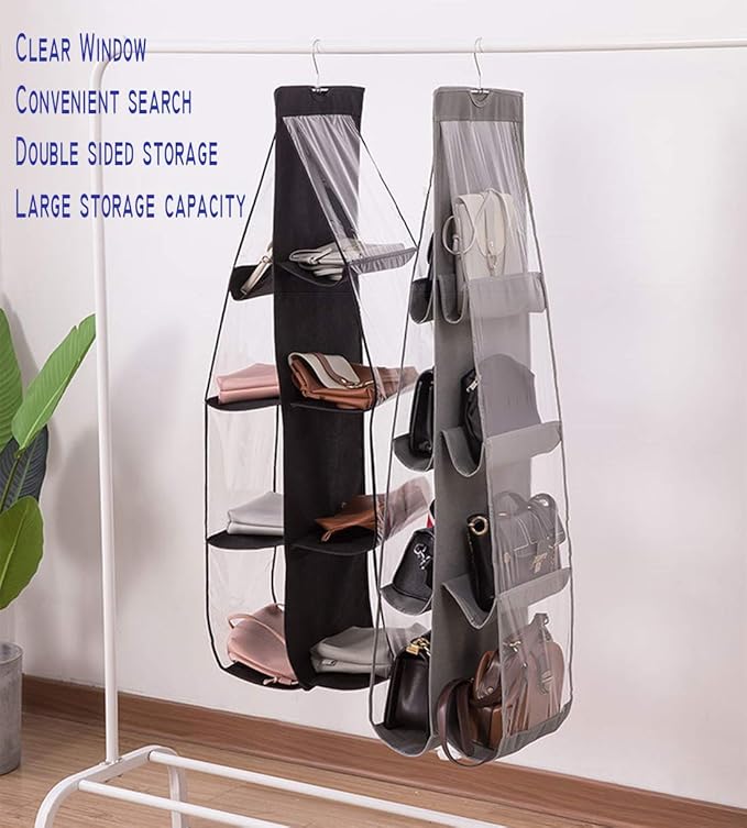 AARAINBOW 2 Packs Hanging Handbag Purse Organizer, Purse Bag Organizer Storage