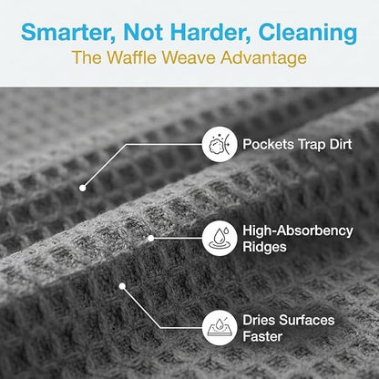Waffle Weave Microfiber Towel, 12 x 12 inches, Barista Towels, Lint Free Cloth