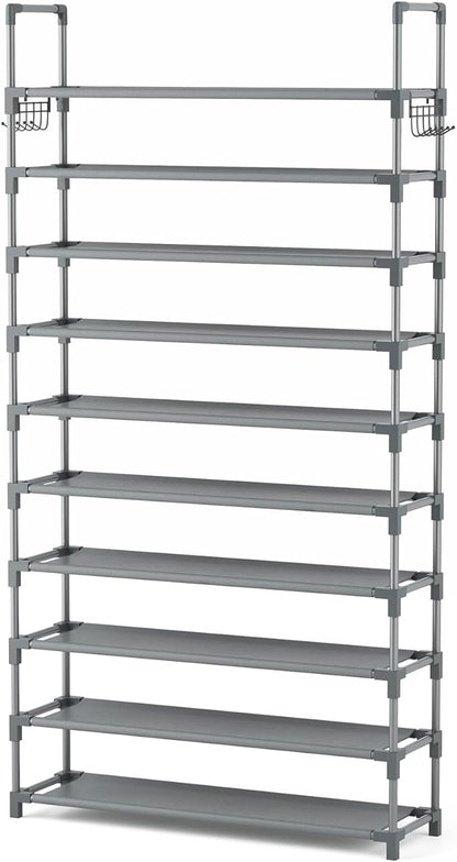 VTRIN 10 Tiers Shoe Rack Tall Large Capacity Wide Shoe Organizer Sturdy Shoe