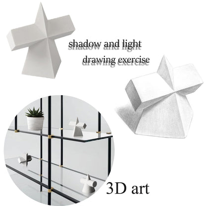Gypsum Geometry Sketch Drawing Model Geometry Mold Sketch Geometric Solid Modeling Ball Block Shape Resin Aid Practicing