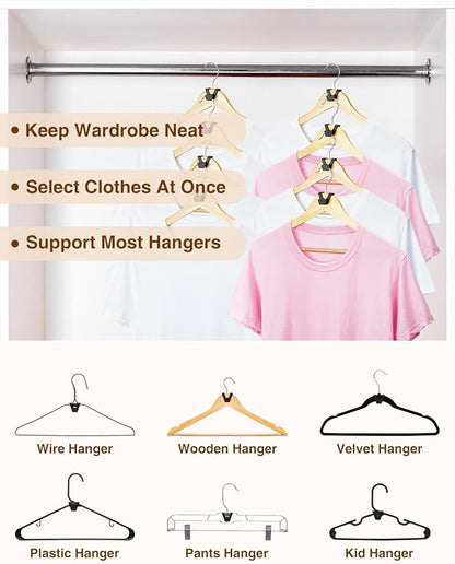 Smartor Clothes Hanger Connector Hooks 60 Pack, Closet Storage and Organization