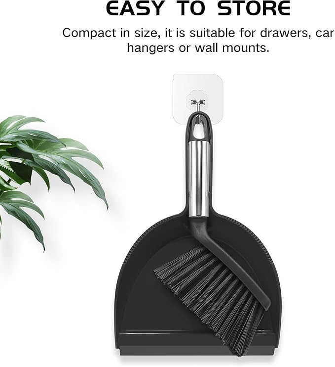 NACENA Mini Broom and Dustpan Set, Small Dust Pan and Brush Set