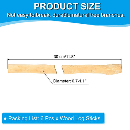 PATIKIL 6 Pcs 30cm Wood Log Sticks, Natural Wood Craft Sticks, Dried Wood Sticks Wooden Branches for DIY Crafts Accessory Decor Photo Props, White