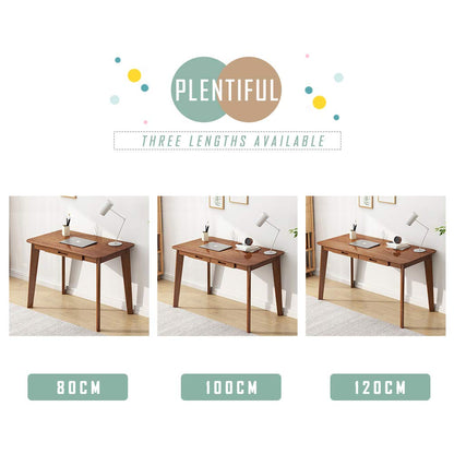 IOTXY Solid Wood Writing Desk - Home Office Workbench Desk with Drawer, Laptop Computer Work Study Table
