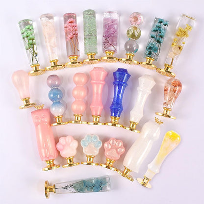 BIGEBO 10 Pcs Wax Seal Handle Molds, Silicone Handle Molds for Epoxy Resin