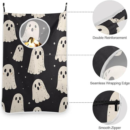 Cute Halloween Ghost Black Hanging Laundry Hamper Door Hampers Bag Basket