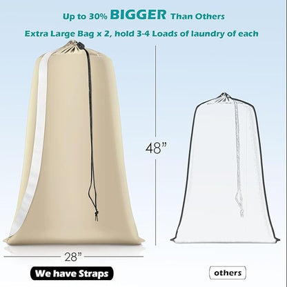 Heavy Duty Laundry Bag 2 Pack XL Nylon Laundry Bags