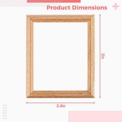 30 Pcs Miniature Picture Frames, 3 x 2.4 Inch Wooden Mini Photo Frames for Small Photos, Wall Decorations and Creative Projects, Unpainted Furniture for Dollhouse, Crafts and Home Decor