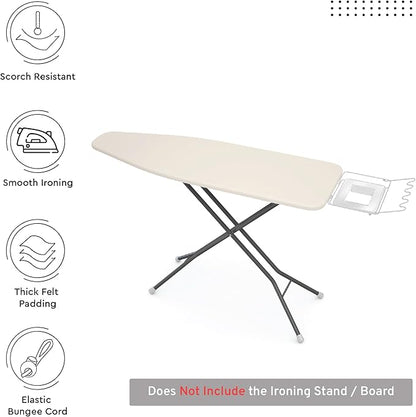 Encasa XO Ironing Board Cover and Pad 49"x18" - 4mm Felt Wide Iron Board Cover