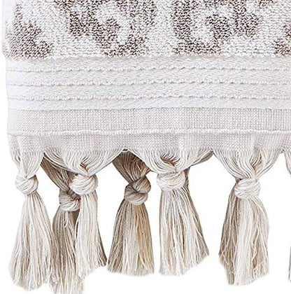 SKL Home Mirage Fringe 100% Turkish Cotton Hand Towel, 16x26 in