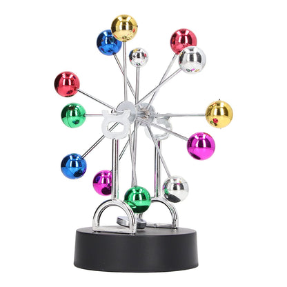 Fnskatzici Electronic Perpetual Motion Machine - Kinetic Art Ferris Wheel Desk - Physics Science Gadget for Office Decor & Stress Relief for Men, Adults(USB/Battery Powered)