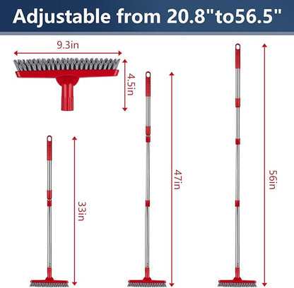 ITTAHO 2 Pack Grout Brush with Long Handle, Swivel Cleaning Grout Line Scrubber