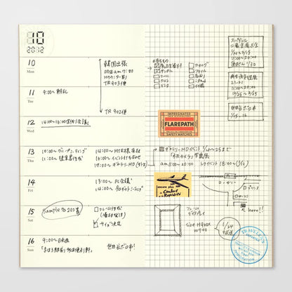 2018, Traveler's Notebook 14331006 Notebook Refill, Weekly, Weekly Free, Regular Size