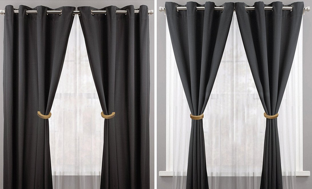 NICE PURCHASE 2 Pcs Wooden Curtain Tiebacks Holdbacks European Classic Retro Window Home Office Decorative Drapes Holders Strong Magnetic Clean Durable - Multifunctional Also Wood Pants Hanger (A)