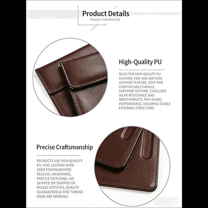 A4 PU Leather Clipboard, 2-Pack with Magnetic Clip, Pen Holder & Ultra-Smooth Surface | Professional Writing Board for Office Meetings, Restaurant Menu, Hotel Service (Brown)