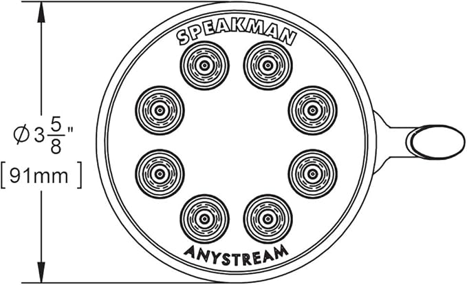 Speakman S-2251 Signature Icon Anystream Adjustable High Pressure Shower Head - 2.5 GPM Solid Brass Replacement Bathroom Showerhead, Polished Chrome