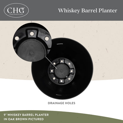 Classic Home and Garden by Growscape 5/800/3 Wood Barrel Set of 3 Planters, Acacia