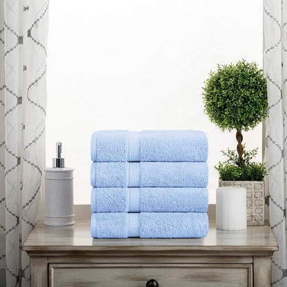 SUPERIOR Egyptian Cotton Pile Hand Towel Set of 4, Ultra Soft Luxury Towels